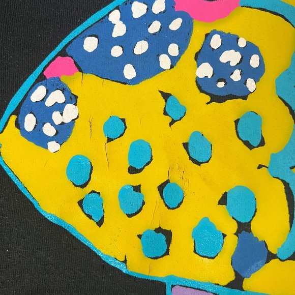 Vintage 90s Ken Done Australia Art Print 'Flying Fish' Sweatshirt - L - Picture 5 of 7